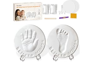 PewinGo Baby hand- och fotavtryckssats för 0-12 månader | Personlig gör-det-själv nyfödd minnessak för nya mammor, baby shower julklapp