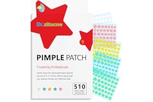 DR. ZITACNE Parches Granos, Pimple Patches, 510 uds 5 colores y 5 tamaños(8,10,12,14,16 mm), Acne Patch Hidrocoloides Pegatinas Granos Cara, Estrellas Para Granos, árbol de té, ácido Salicílico, Centella Asiática