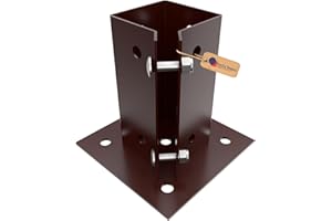 GeZu Impex Regolabile Supporto per Palo da Fissare 75 x 75 mm Verniciato a Polvere Staffa Base per Palo Staffa Quadrata per Piede Recinzione Scarpa per Palo da Fissare