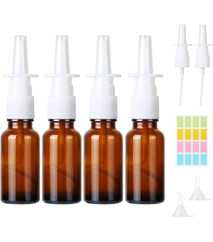 Lot De 6 Vaporisateurs Nasaux En Verre Ambré 30ml - Flacons Spray Réutilisables Pour Parfums, Huiles Essentielles Et Solutions Salines