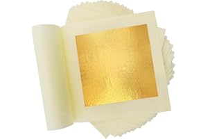 HALYKADU Blattgold Essbar 24 Karat Goldfolie-20 Blatt Echte Essbares Gold, Leaf für Basteln, Lebensmittel, Kuchen, Backen, Torten Dekorfolie, Gold7