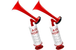 Gebrazy Air Horn, 2 Stück Handheld Luftdruck Fanfare Pumpe, Druckluft Hupe, Signalhorn, Druckluftfanfare, Manuelle Stadion-Trompete, Compressed Air Fanfare Tröte Laut für Football Handball World Cup