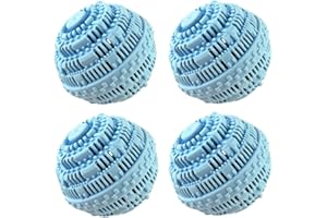 AQUZHOU 4pcs Laundry Ball - Natural Non-Chemical Detergent Laundry Balls for Washing Machine - Eco Friendly Wash Ball & Detergent Alternative for 2000 Washings(Light Blue)