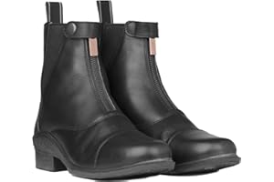 HORZE Bottines Jodphur en Cuir Rose avec Fermeture éclair sur Le Devant