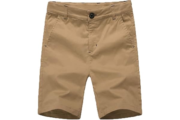 BASADINA Short Garçon - Bermuda Short Coton avec Taille Ajustable, 4-14 Ans