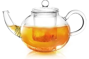 Impolio Teekanne mit Siebeinsatz aus Glas/Hitzebeständig aus Borosilikatglas/Teeservice/Teekanne Glas(900ml), Teekanne aus Glas mit Siebeinsatz, Der Teebereiter für jede Jahreszeit.