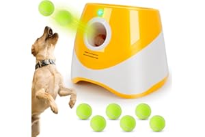 Orifesio Automatic Dog Ball Launcher, Automatic Ball Thrower for Dogs with 6 Balls, 2'' Tennis Ball Launcher for Dogs, Interactive Pet Toys for Small Dogs, Dog Launcher Pet Throwing Machine Outdoor