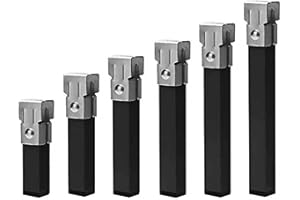 Miroytengo Patas cuadradas y metálicas con Abrazadera para somier Tubo 30x30 mm Diferentes Alturas (Pack de 4 Patas, 30 cm)