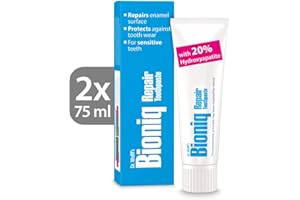 Dr. Wolff Bioniq Dentifricio 2x75ml | Senza fluoro con idrossiapatite biomimetica | Per denti densibili | Aiuta a riparare lo smalto superficiale
