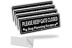 JIZZU 4 Pack Please Keep Gate Closed Sign, 9.8 x 3.5 Inches Reflective Rust Free Aluminum Warning Signs, UV Protected, Weather/Fade Resistant, for Outdoor Fence Gate Wall Yard Garden