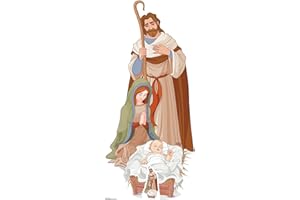 STAR CUTOUTS Ltd SC1107 Sagoma a grandezza Naturale con presepe in Versione Mini, in Cartone, Multicolore, 183 x 88 x 183 cm, Cartoncino, Regular