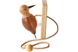 GHJKLDHA Heurtoir de porte en bois | Sonnette de porte faite à la main | Cloche d'oiseau | Sonnette de porte en pivert fabriquée à la main, charme traditionnel infusé avec une innovation moderne, idéal pour