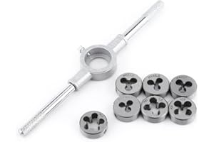 Zestaw narzynek do gwintowania, 7 szt. Narzynki M3-M12 + 1 szt. Klucz do narzynek M25 do wykonywania gwintowników wewnętrznych i zewnętrznych/gwintowników/gwintowników