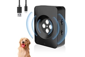 MILGEOL Pet Stop Bark Hund Stop Bark Gerät, 4 Sender wiederaufladbar, 3 Frequenzstufen Sonic Anti-Bark 33ft automatische Stop Bark Ultraschallgerät, Bark Control Device Indoor Outdoor Safe, Hund Repellent Tra