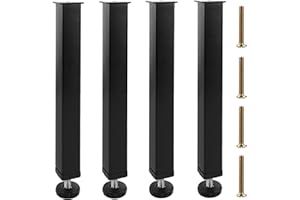 GBACHOOSE Lot de 4 Pied de Lit 30 cm à Visser, Pieds pour Sommier à Lattes Métal, Pieds de Lit pour Sommier à Lattes, Pied Sommier à Lattes Réglable, Pied de Sommier pour Lit, Canapé, Armoire
