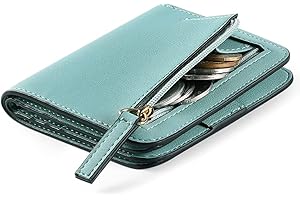 GAEKEAO Portafoglio da Donna in pelle, Portafogli Donna Piccoli con cerniere blocco RFID Portamonete, 7 Scomparti per Carte con 1 Finestra di Identificazione e 1 Tasca con Cerniera