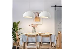 HEYUN Moderne Pendelleuchte Japanischer Wabi-Sabi-Stil E27 Weißer Kreativ Kronleuchter Esstisch Hängeleuchte Innenbeleuchtung Verstellbare Heimdekoration Für Esszimmer Küche Inselleuchte(A,50CM)