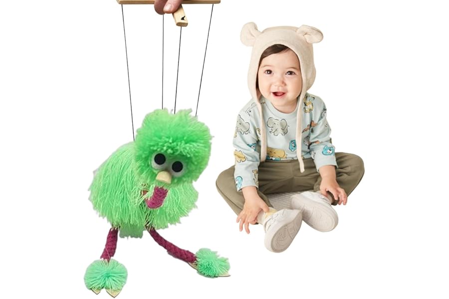 Huasean Ostrich Puppet Strings, Funny Interactive Bird Puppet, Handmade Ostrich Marionette Puppets String Doll Parent-Child Interactive Educational Props For Children Kids