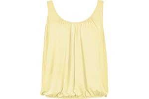 Love My Fashions® Women's Plain Round Scoop Neckline Elasticated Waist Slim Straps Swing Camisole Sleeveless Bubble Hem Vest Top