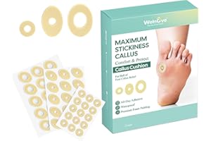 Welnove Corn Plasters Corn Cushions for Toes - Callus Cushions with Water-Resistant Self-Stick Adhesive, Upgraded Adhesion, Provide Cushioning and Reduce Pain from Corns Rubbing(45 Count)