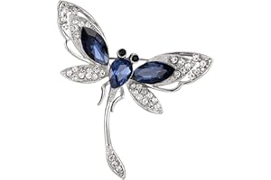 Wendalern Libélula Broche Alfiler Azul Cristal Insecto Libélula Alfiler Elegante Boda Broche Ramillete De Novia Brillante Rhinestone Cristal Alfiler De Solapa Ropa Accesorios Joyería Para Mujeres