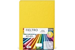 m-office Feutrine Loisir Créatif, Feutrine de Couleurs, Douce et Flexible, Matériau pour Couture, Tissus Patchwork, Idéale pour Projets DIY, Artisanat ou Décoration, 40x60cm (Jaune, 5 pcs)