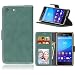 Produktbild M5 Hülle, Xperia M5 Hülle, Sony Xperia M5 Hülle, Sony Xperia M5 Hülle, Sony Xperia M5 Ledertasche, Anlike Sony Xperia M5 (5,0 Zoll) Schutzhülle Flip Hülle Wallet Case Tasche Cover Handy Zubehör Lederhülle Handyhülle [Klassische Normallackserie] Bookstyle mit Standfunktion Kredit Kartenfach - Vert