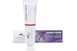 Ichtho vet Derma-Creme für Pferde: Intensiv-Pflege bei trockenen, rissigen und schuppigen Hautirritationen, 2x50g – Feuchtigkeitsspendend & rückfettend | Made IN Germany