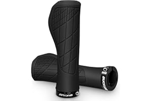 AEYINO Bike Handlebar Grips - Ergonomic Mountain Bike Grips With Single Lock-on, Comfortable Rubber Anti-Slip Handle Grips, Bicycle Handle Bar for 22.2mm MTB, BMX, Scooter Grips, City,Trekking,Cruiser