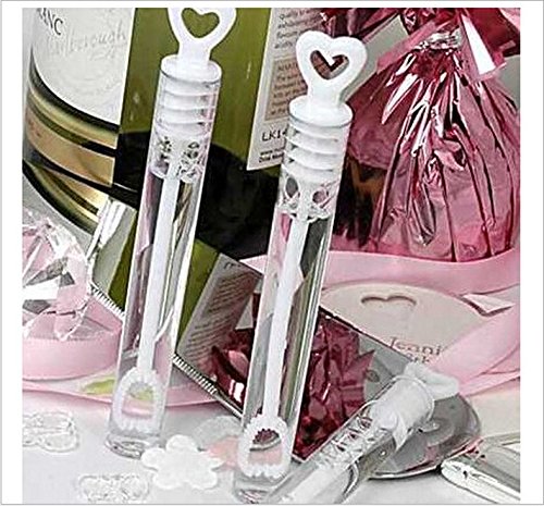 48x Hochzeit Blasen Blase mit herzfoermigen Griff – Wedding Bells（Das Produkt enthält kein Schaumwasser） - 2