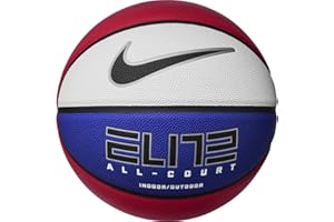 Nike Elite All Court 8P 2.0 deflated piłka do koszykówki z gumy i skóry syntetycznej w kolorze Gym red/Deep Royal Blue/Metallic Silver/Black, rozmiar: 7, N.100.4088.619.07