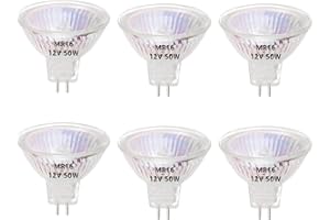 AHEVO MR16 Halogen Light Bulbs, 50W 12V, GU5.3 Bi-Pin Base MR16 Halogen Spotlight Bulbs, 2800K Warm White,‎ Dimmable, Pack of 6