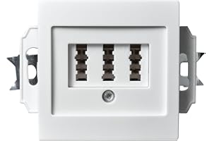 McPower TAE-NFN-Anschlussdose | Flair | 3x 6-polig, Unterputz, IP20, für Telefoninstallation, ideal für Haushalte und Büros, weiß