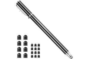 HUGWAIT Penna Touch per Tablet 2 in 1, Stilo Touch con 20 Punte di Ricambio, Stylus Tablet Universale, Penna Stilo per Tablet ad Alta Sensibilità, Pennino Capacitivo per iPad, Smartphone e Tablet Android