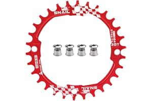 CYSKY Plato de Bicicleta 104 BCD 30 Dientes a 52 Dientes Dientes Narrow Wide Monoplato con Pernos de piñón para Bicicleta de Montaña, Bicicleta de Carretera, Ebike