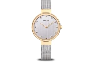 BERING Damski zegarek kwarcowy Movement - Classic Collection ze stali nierdzewnej i szafirowym szkłem, Zloto/srebro