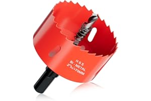 UNIHOC Flintronic Sierra de Corona Bimetálica de 75mm, Sierras Perforadoras, Broca Perforadora de Bimetal con Broca Separable para Madera y Plásticos, por Ejemplo, para Paneles de Yeso, Chimenea, Rojo