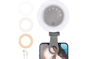 IRHODESY Anillo de Luz Videoconferencia, Kit de Iluminación para, Anillo de Video Luz Laptops con y Clip para, Compatible con Zoom Meetings Trabajo Remoto Fotografía Autoemisión Vlogs (Gris)