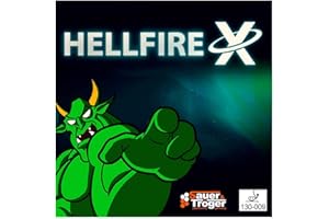 ‎SAUER & TRÖGER PIPSFACTORY GERMANY Lange Noppe Hellfire X | Sauer & Tröger Tischtennis | Rot, Schwarz | OX, 0,5 1,2