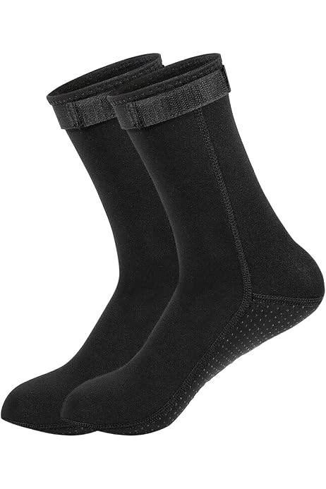 Chaussettes De Plongée En Néoprène 3mm - Semelle Antidérapante, Sangle Ajustable - Pour Surf, Snorkeling, Natation - Homme/Femme