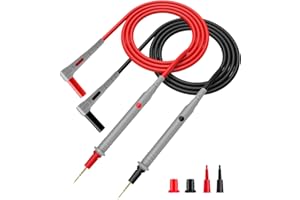 KAIWEETS Silikon-Messleitungen Multimeter-Sonden 48-Zoll-Silikonkabel Vergoldete Spitzen CAT III 1000V & CAT IV 600V 20A Kompatibel mit Digitalmultimetern & Zangenmessgeräten - KET20