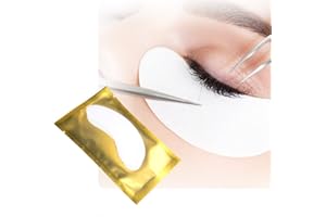 LUNAMOON 50 Paio Cerotti Gel per Estensioni Ciglia Eye Pads Occhio Gel Patch Ciglia Pads Occhi da Ciglia Finte Eye Gel Patches for Eyelash Extension Maschera Dei Occhi Strumenti Di Bellezza (Oro)