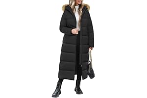 Tuopuda Long Winter Coat for Women Warm Quilted Coats Thick Padded Puffer Ladies Winter Jacket Coat With Fuffly Hood