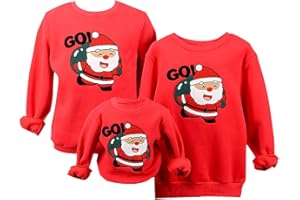 PENGNIAO Felpe Natale Famiglia Felpa Natalizia Babbo Maglione Natalizio Maglioni Natalizi Coppia Divertenti Maglie Natalizie Donna Pullover Girocollo Uomo Bambina Bambini Senza Cappuccio Oversize Invernali