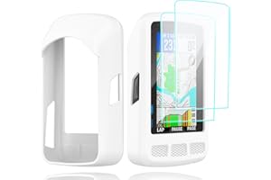 Braleto Cover +2 Vetro Temperato Compatibile con Wahoo Elemnt Roam,Protezione Dello Schermo in Vetro di Durezza 9H Accessori per Computer Da Bicicletta GPS (white)