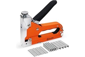 HS Super 3-in-1 Heavy Duty Staple Gun, 3000 Staples, Upholstery Staple Gun Heavy Duty for Wood, Quick-Jam Release for Wall Use, for Carpet, for Fabric, for Cable, Staplers & Tackers
