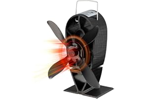 FFYan Ventilatore per stufa, modello balena, 4 fogli, senza elettricità, ecologico per stufa a legna