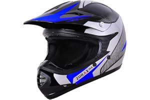 Zorax Blue/Silver M (51-52cm) KIDS Children Motocross Motorbike Helmet Dirt Bike ATV Motorcycle Helmet ECE 22-06