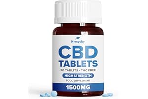 Hempthy CBD Tablets 1500mg: High Strength Cannabidiol Capsules for Pain Relief, Stress & Anxiety - Vegan, Gluten-Free CBD Capsules, CBD Edibles - CBD Anxiety & Pain - Made from Cannabidiol