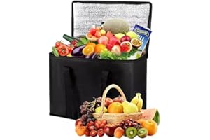 KAMANAN Faltbare Kühltasche Einkaufstasche Groß Mitkühlfach Thermo Kühltaschen Isoliert Kühltasche Faltbar für Büro Arbeit Outdoor Reisen Ideal Als Isoliertasche…